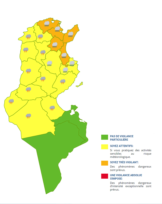 أمطار غزيرة تُغرق الشمال والعاصمة… وتحذير عاجل لسكان تونس الكبرى والساحل 🌧️