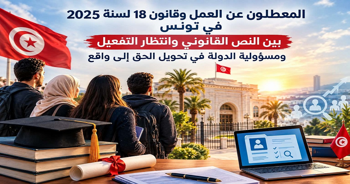 قانون 18 لسنة 2025 في تونس... تسعة أشهر من الانتظار وأسئلة التنفيذ المفتوحة أمام آلاف المعطلين