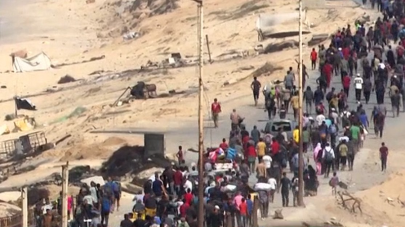 عودة النازحين إلى مدينة غزة بعد دخول وقف إطلاق النار حيز التنفيذ
