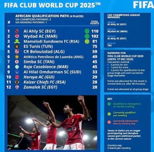 تصنيف أندية إفريقيا: الترتيب والتأهل لكأس العالم للأندية 2025