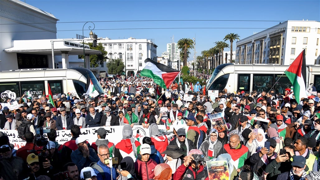 مظاهرات حاشدة في المغرب تندد بالحرب على غزة وتطالب بقطع العلاقات مع إسرائيل