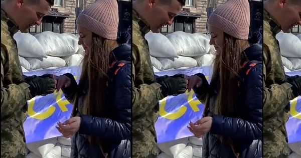 الحب دائما يفوز! .. خطوبة في قلب المعركة بأوكرانيا