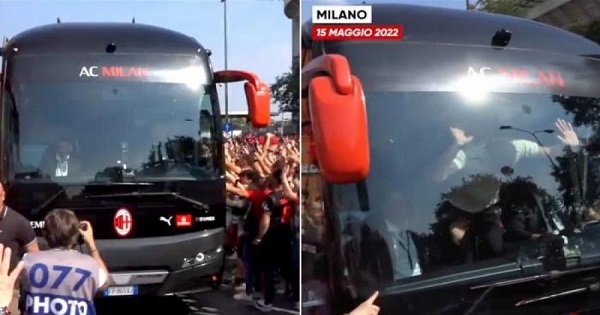 إبراهيموفيتش يكسر زجاج حافلة ميلان بيده (فيديو)