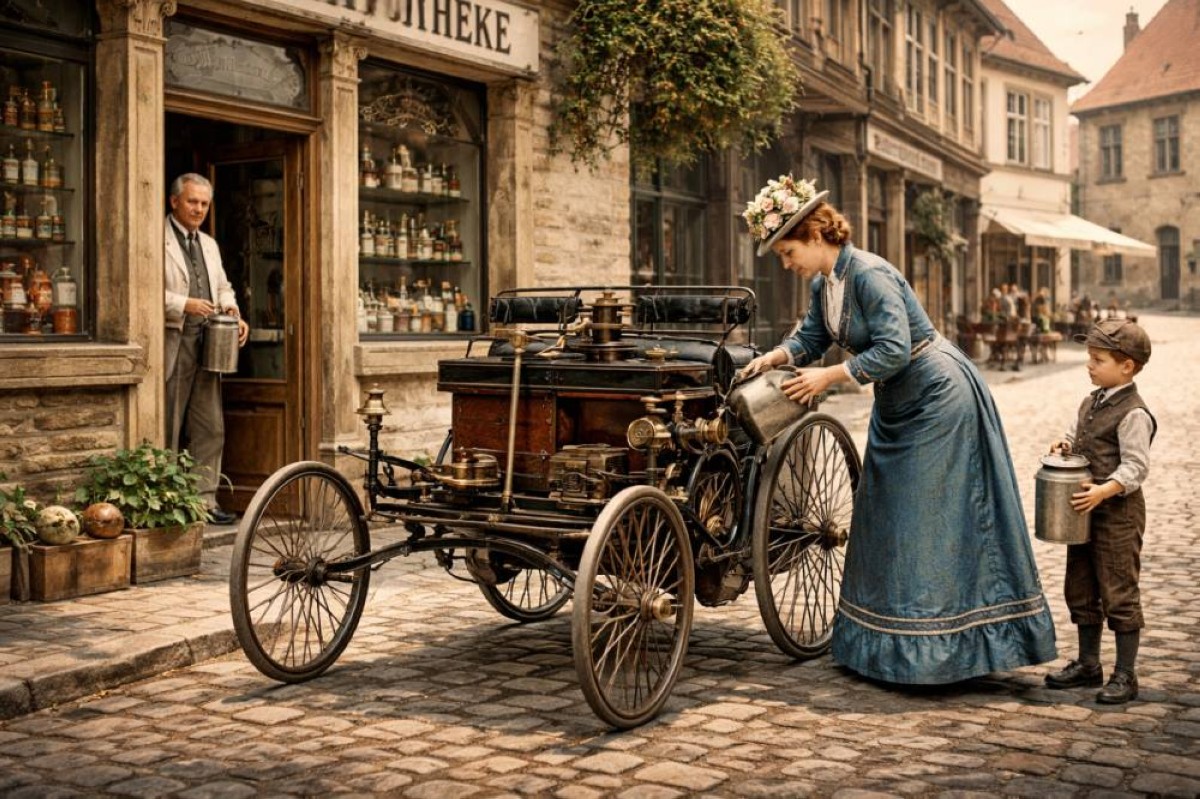 عندما كانت الصيدليات تبيع البنزين… القصة المدهشة لأول محطة وقود في العالم