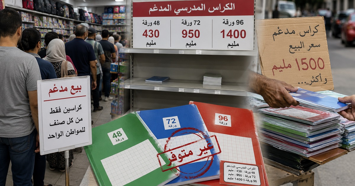 الكراس المدعّم يتحوّل إلى «غنيمة».. طوابير طويلة، رفوف فارغة وبيع بثلاثة أضعاف السعر!