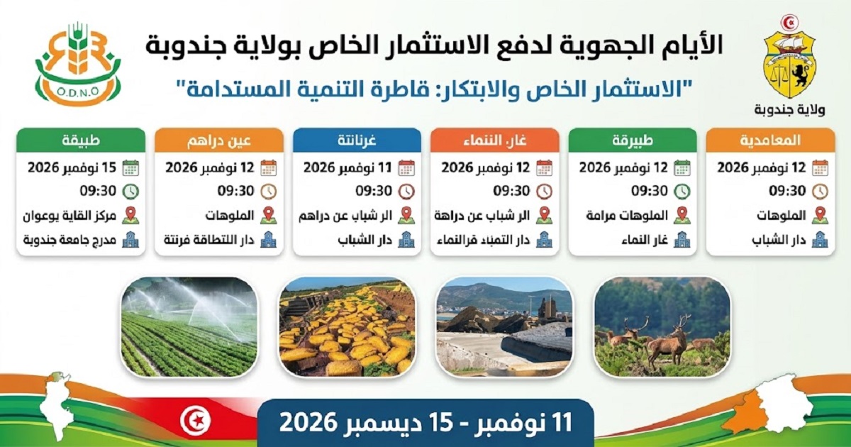 جندوبة تراهن على الاستثمار المحلي: قافلة تنموية تجوب المعتمديات من طبرقة إلى جندوبة