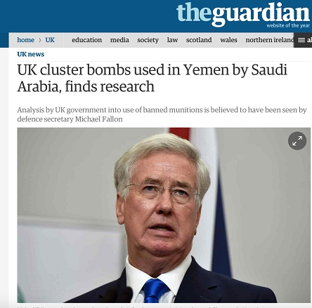 السعودية استخدمت قنابل عنقودية بريطانية الصنع في حربها على اليمن