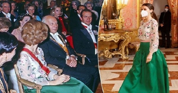 ليتيزيا ملكة إسبانيا ترتدي فستان حماتها لتهدئة الشائعات!