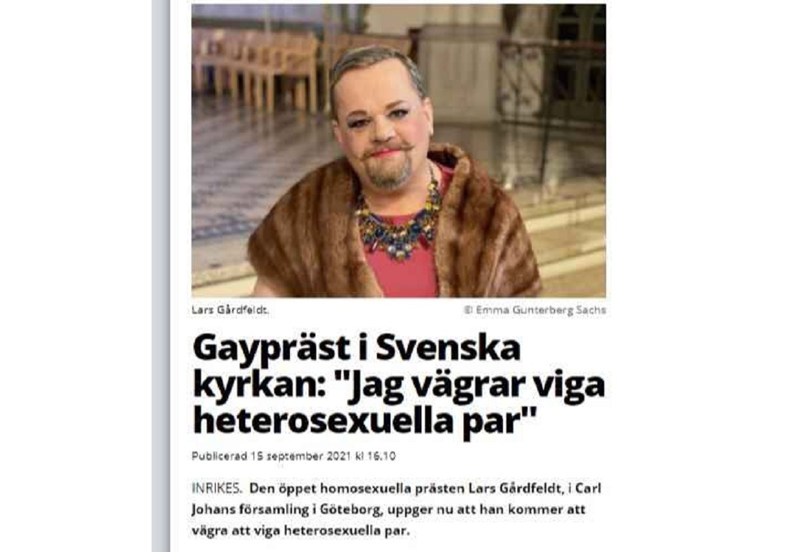 السويد: رجل دين مثلي يرفض تزويج أزواج من جنسين مختلفين رجل وامرأة!